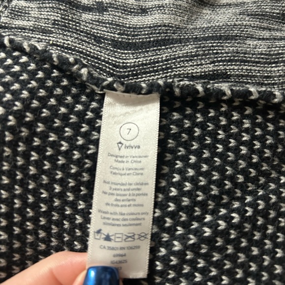 Ivivva By Lululemon Just Cozy Hooded Full Zip Sweater Jacket Size 7 - Picture 3 of 7